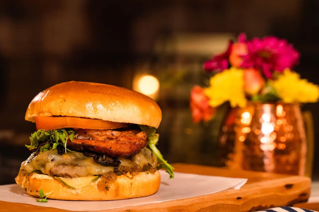 The Wonderful — chef-driven cheeseburger with 'mazin mushrooms, Havarti, Canadian bacon and spicy Bootstrap BBQ.